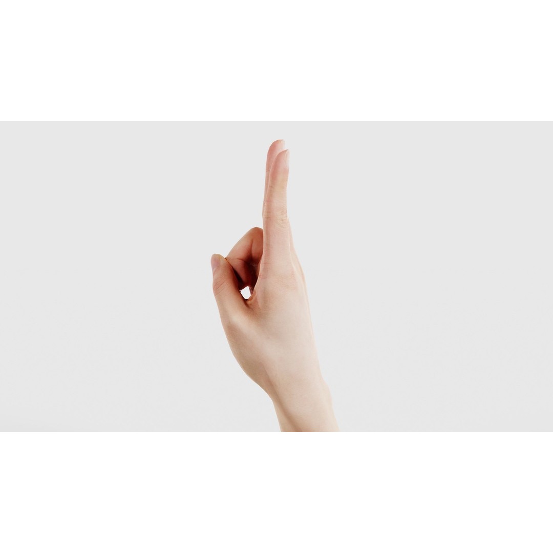Finger Alphabet V 3D Model – Low Poly Character with PBR Textures, FBX - View 26