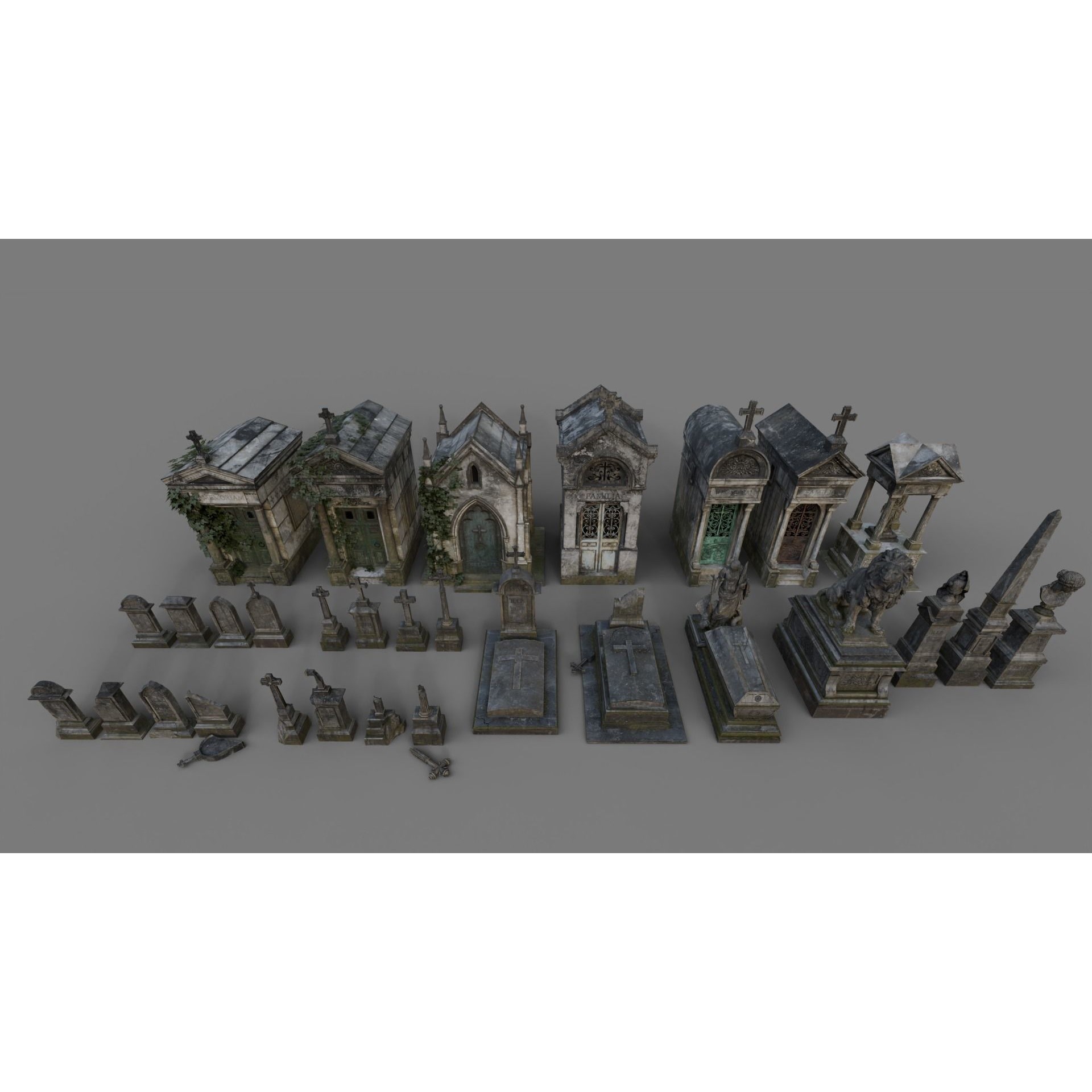 Cemetery Pack - Low-Poly Game-Ready 3D Model - View 17