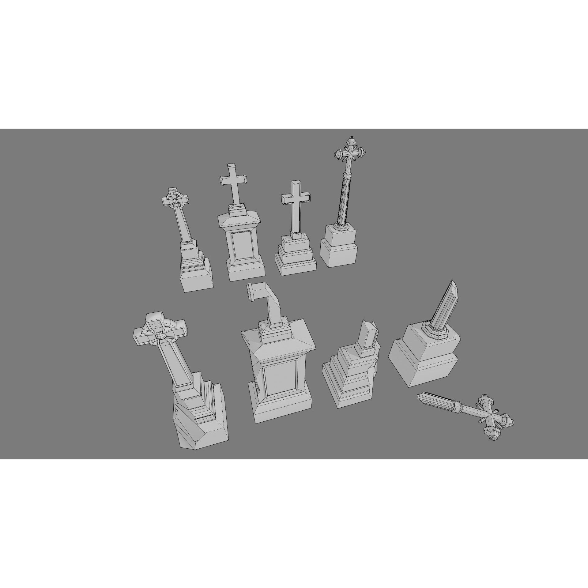 Cemetery Pack - Low-Poly Game-Ready 3D Model - View 48