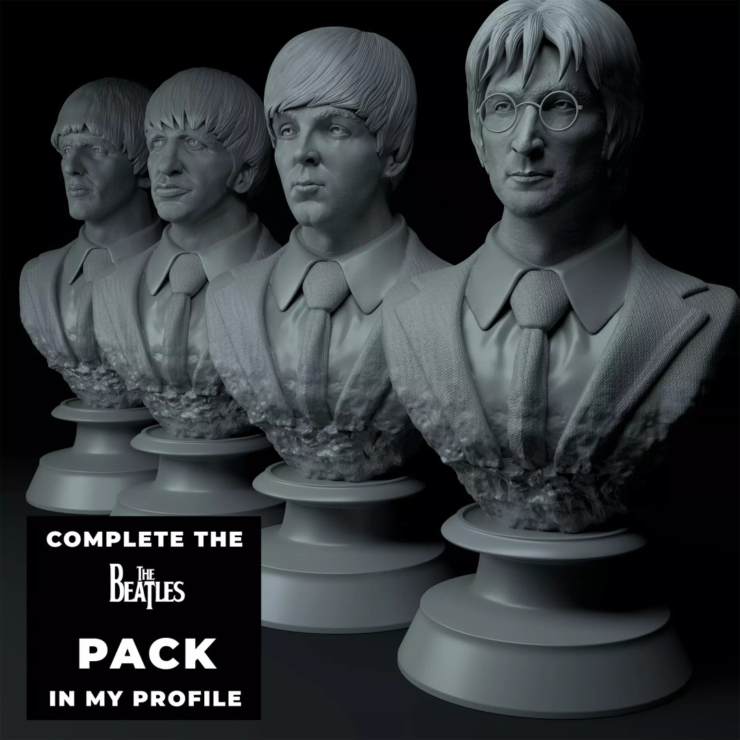John Lennon 3D Model – Premium Bust Sculpture for Printing - View 3