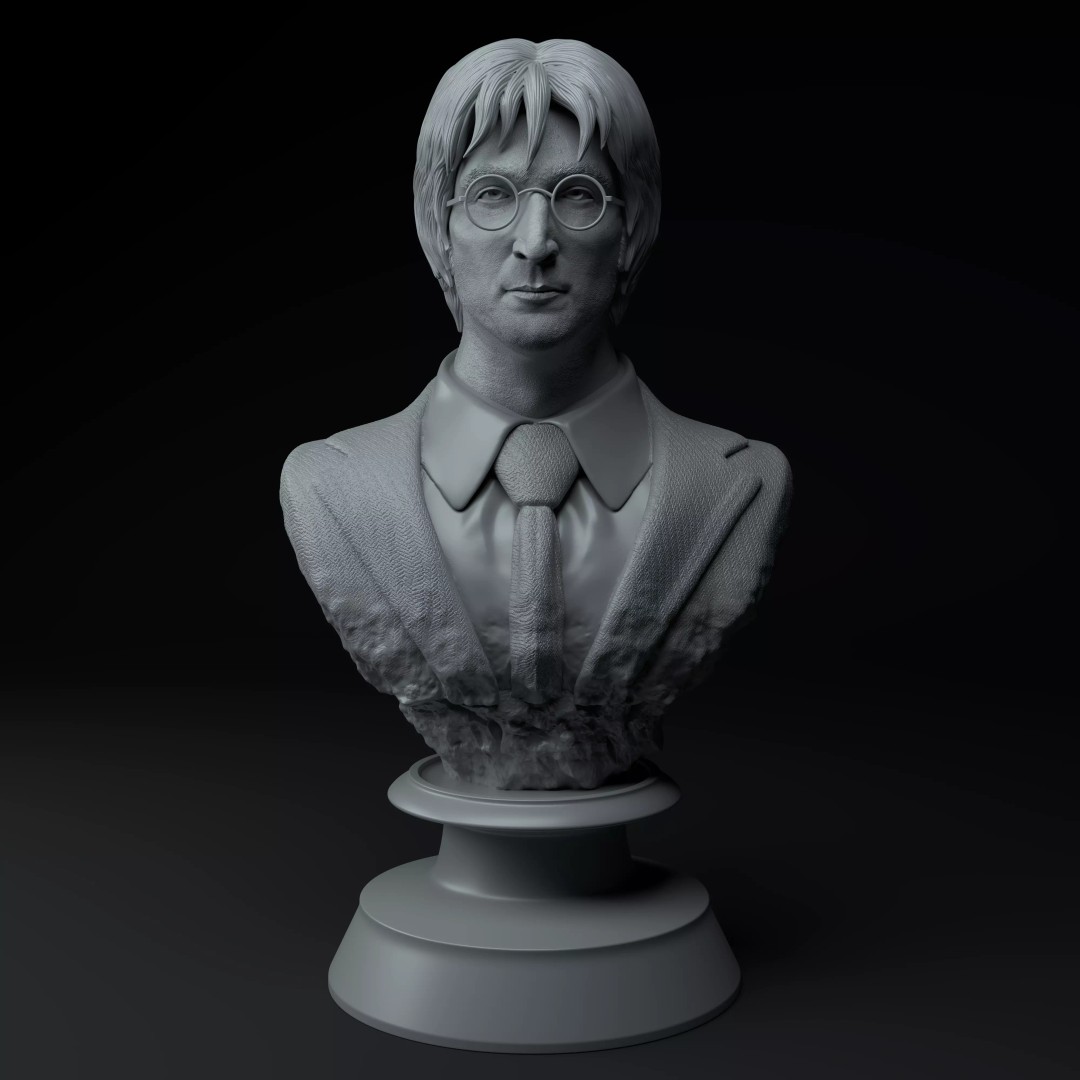 John Lennon 3D Model – Premium Bust Sculpture for Printing - View 4
