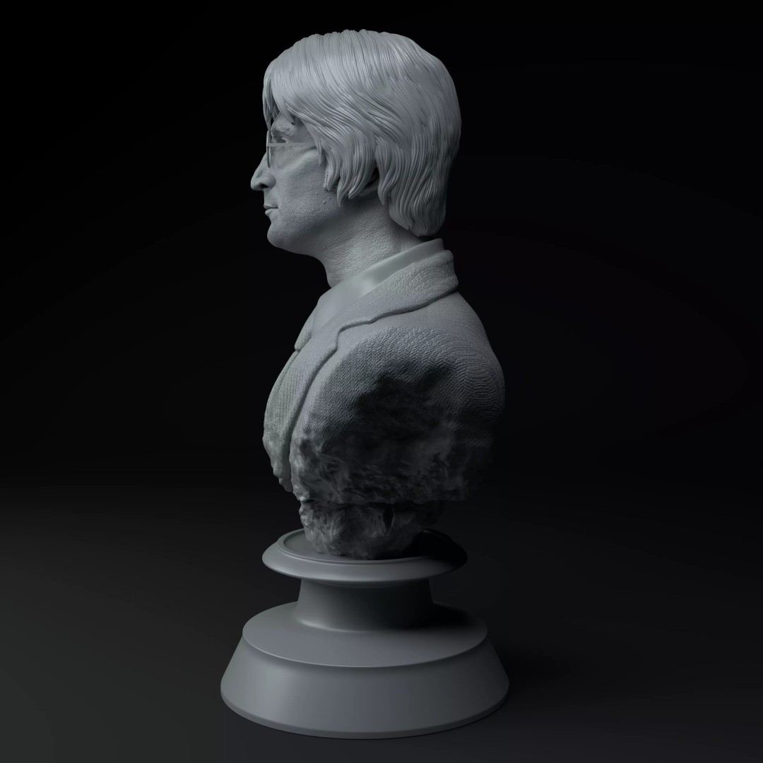 John Lennon 3D Model – Premium Bust Sculpture for Printing - View 5