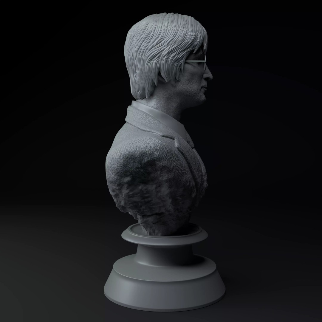 John Lennon 3D Model – Premium Bust Sculpture for Printing - View 9
