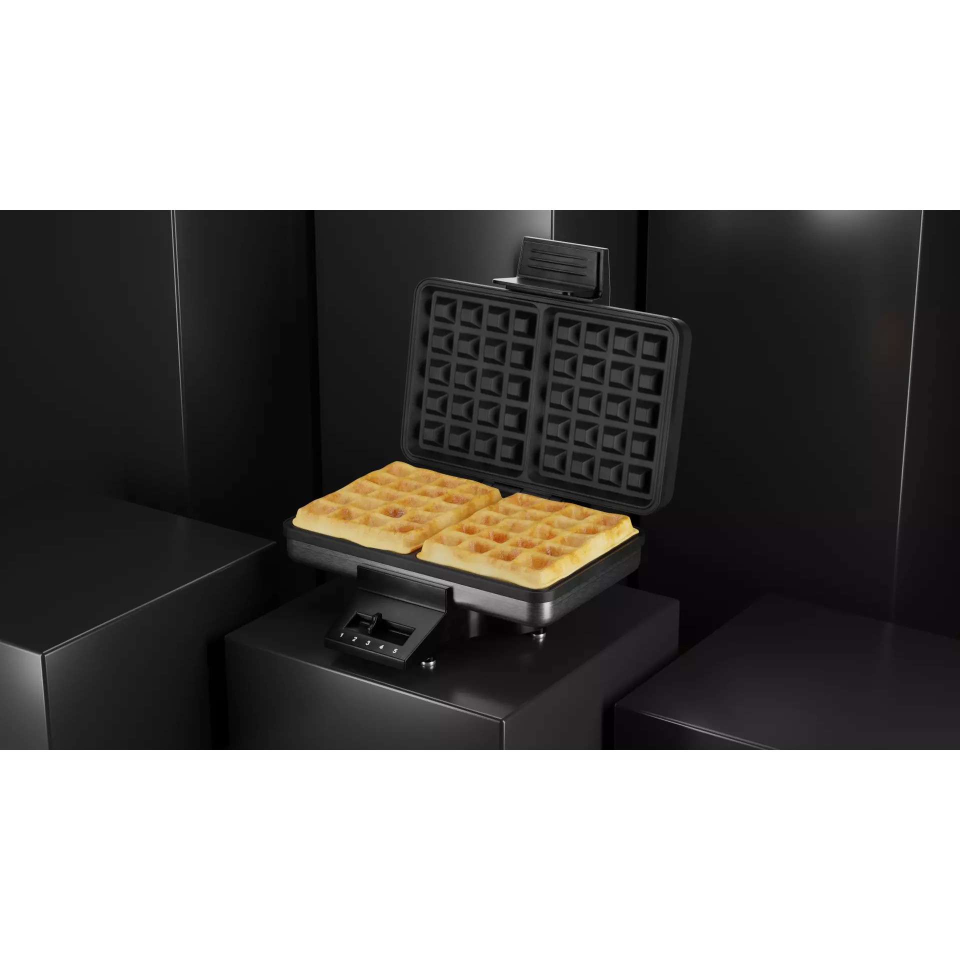 Stylish Waffle Iron - Photorealistic 3D Model - View 2