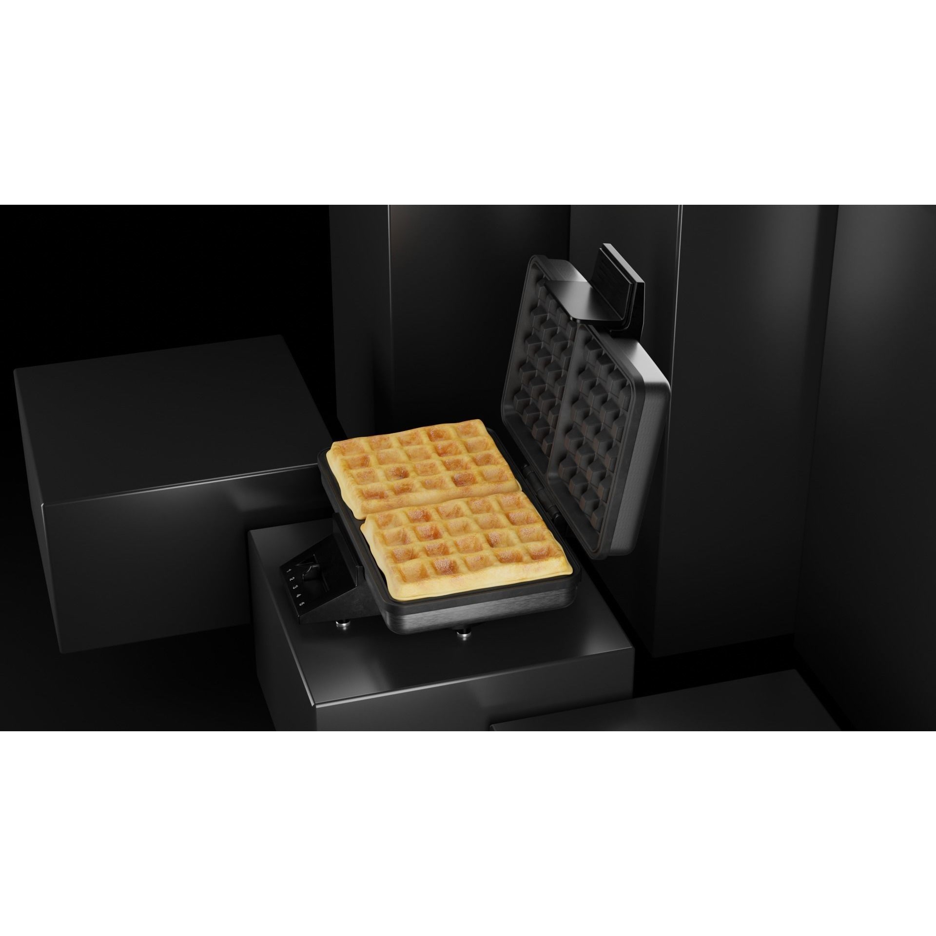 Stylish Waffle Iron - Photorealistic 3D Model - View 7