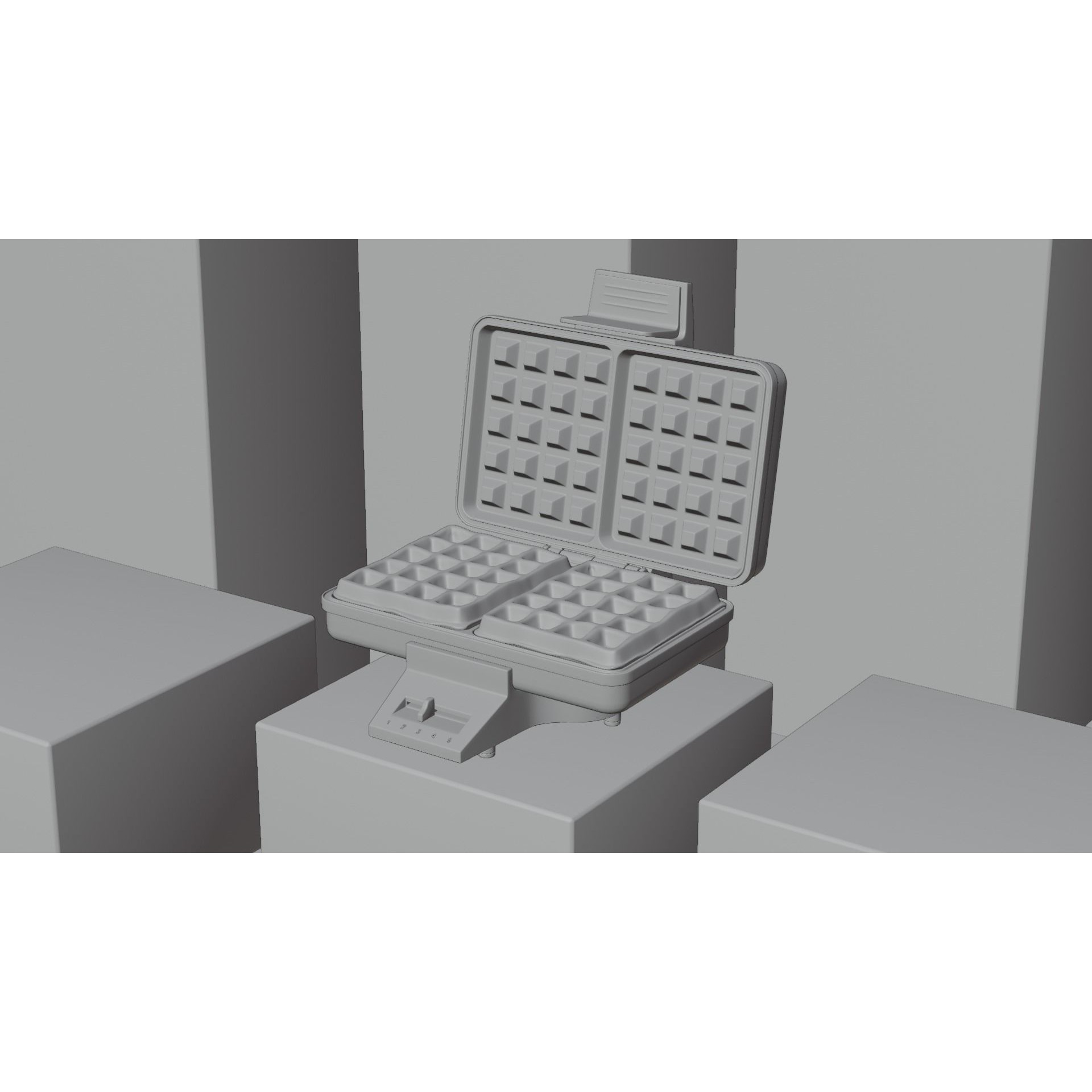 Stylish Waffle Iron - Photorealistic 3D Model - View 8