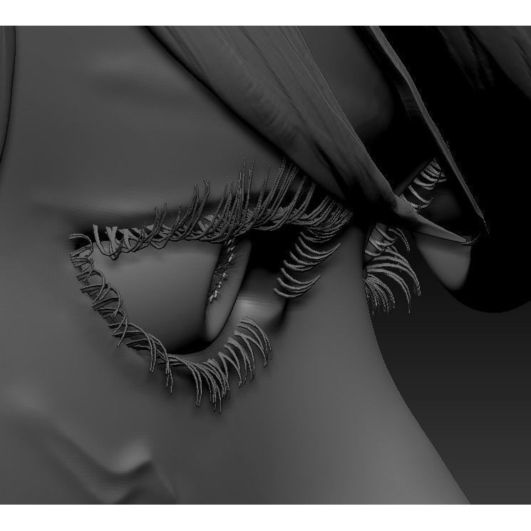 Female Eyes 3D Model – High Poly Realistic Eyeballs and Eyelashes, OBJ/ZTL - View 10