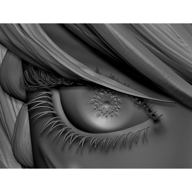 Female Eyes 3D Model – High Poly Realistic Eyeballs and Eyelashes, OBJ/ZTL - View 5