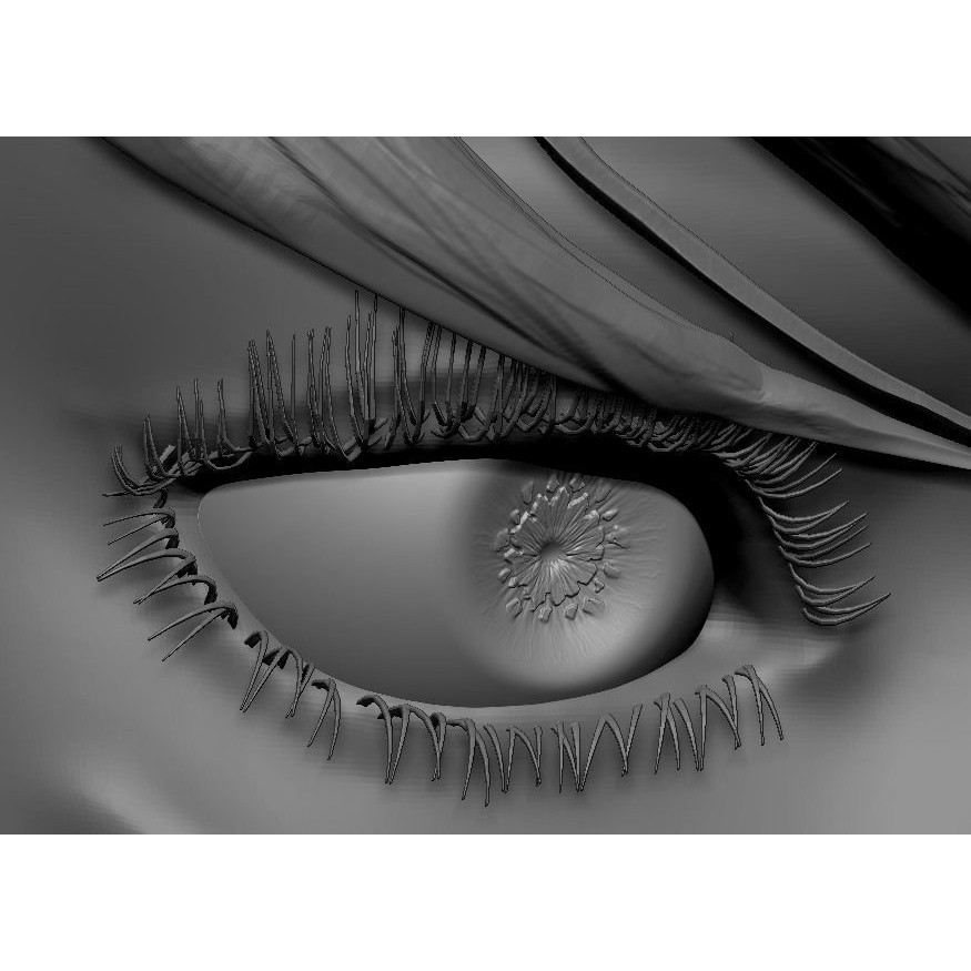 Female Eyes 3D Model – High Poly Realistic Eyeballs and Eyelashes, OBJ/ZTL - View 9