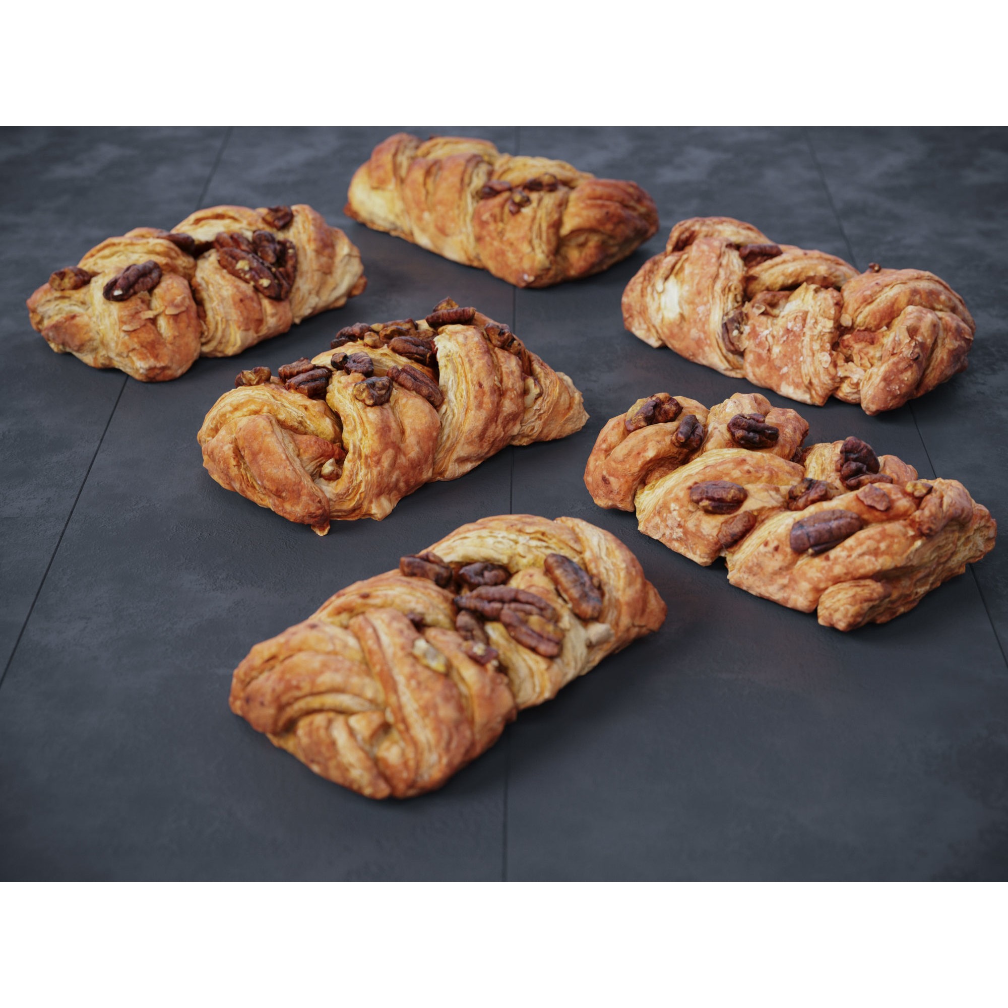 Maple Pecan Plait - Low-Poly Game-Ready 3D Model - View 3