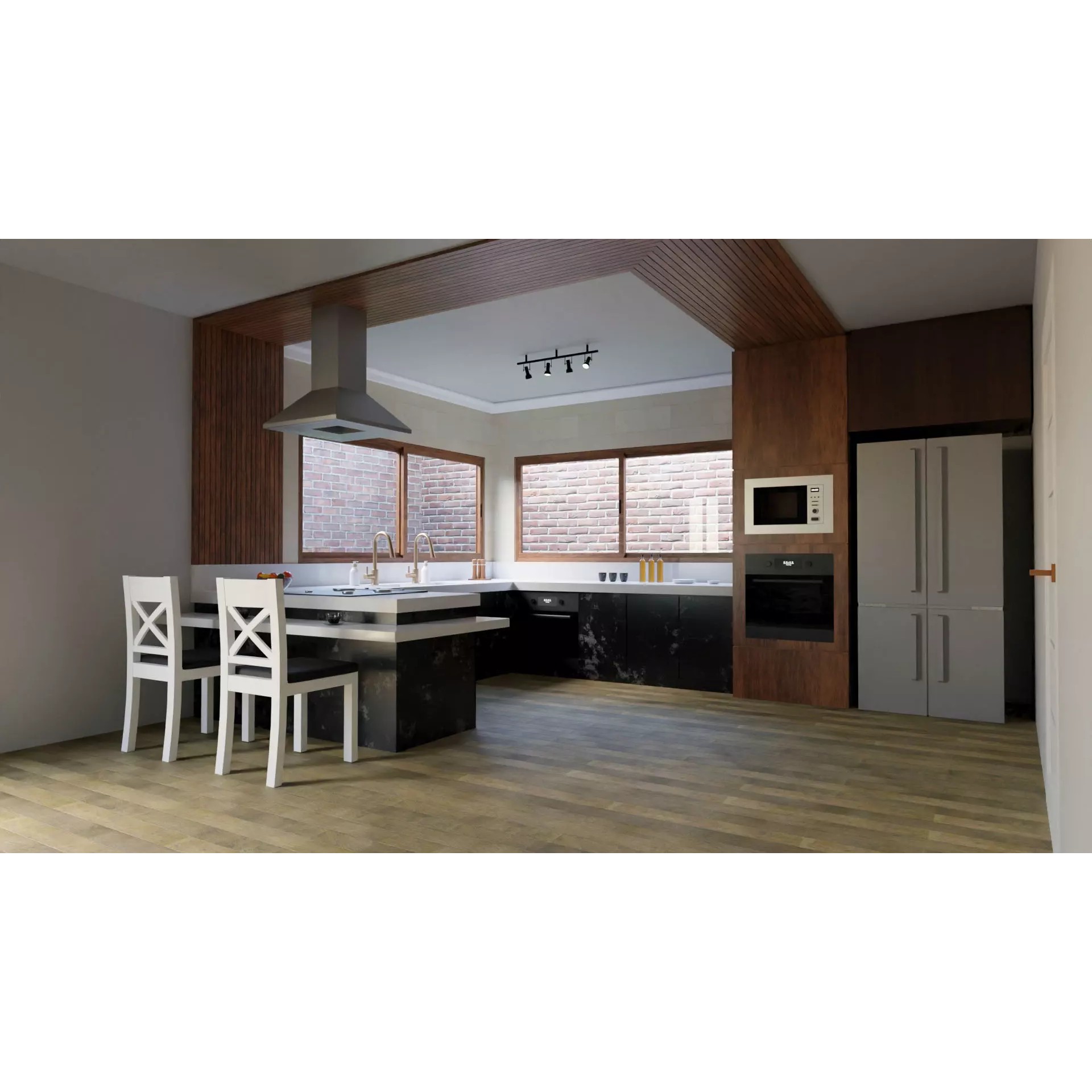 Modern Kitchen Interior - Low-Poly Game-Ready 3D Model - View 2