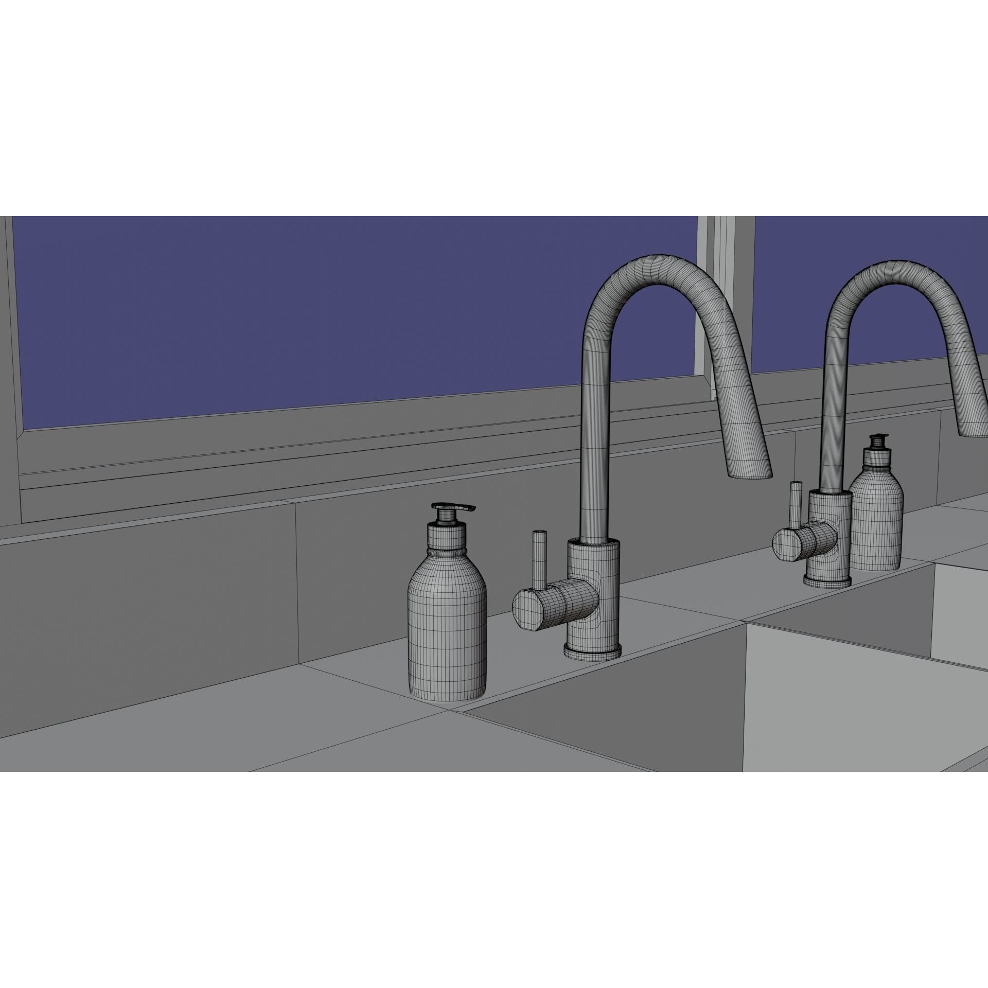 Modern Kitchen Interior - Low-Poly Game-Ready 3D Model - View 23
