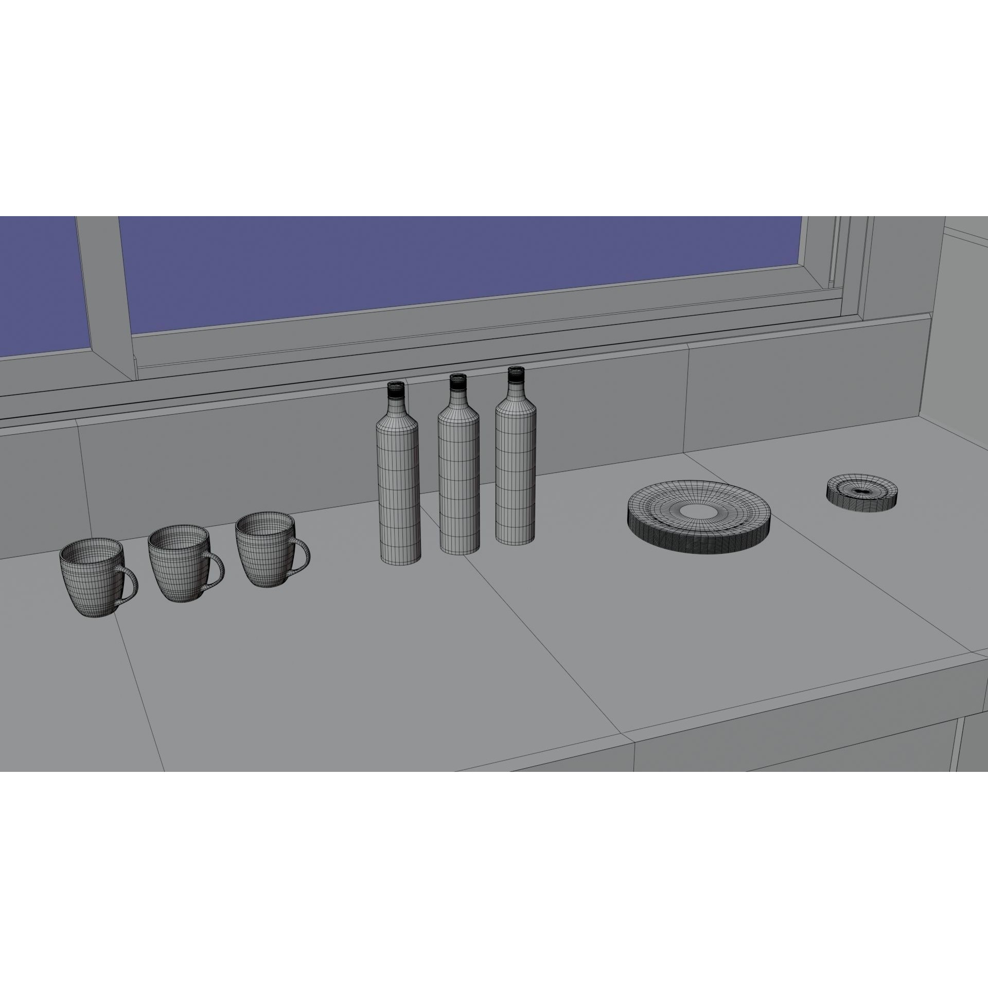 Modern Kitchen Interior - Low-Poly Game-Ready 3D Model - View 26