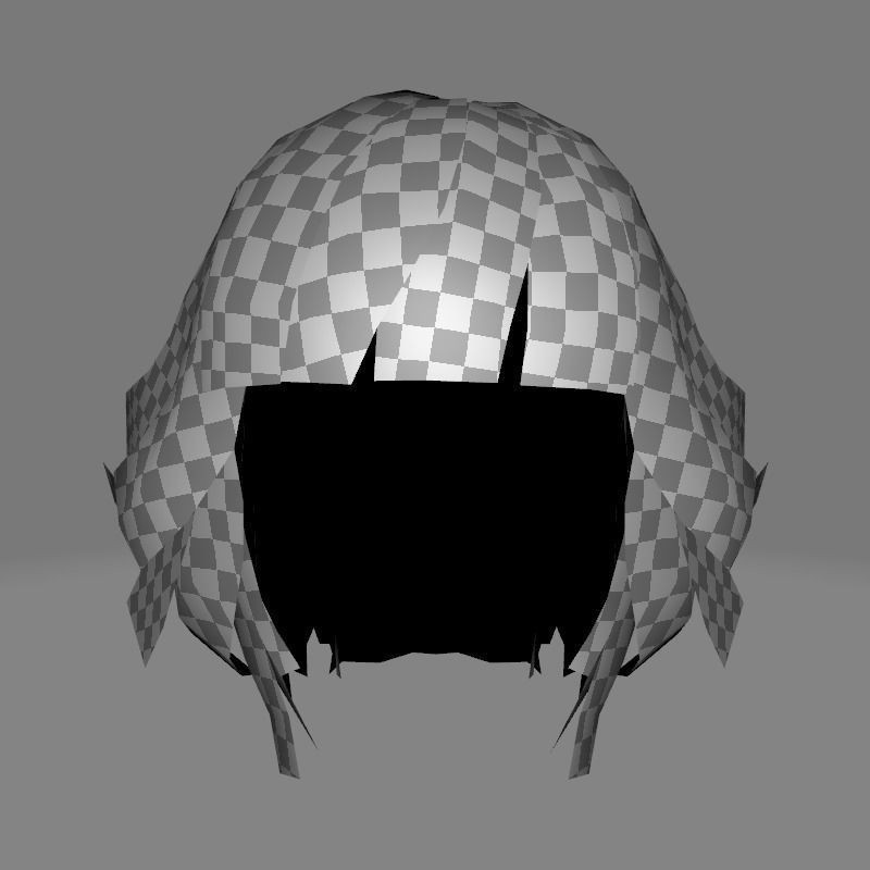 Layered Bob Hair 3D Model – Low Poly Realistic Hair, FBX, PBR