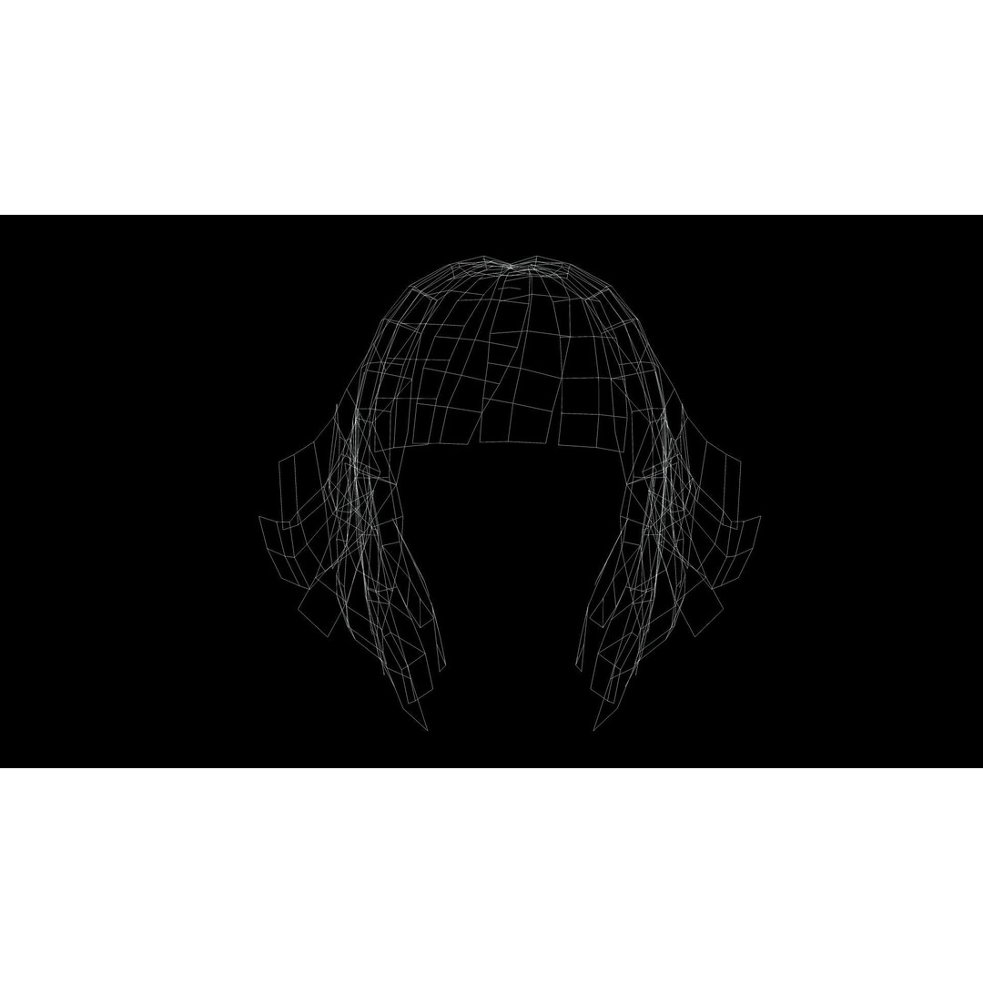 Layered Bob Hair 3D Model – Low Poly Realistic Hair, FBX, PBR - View 14