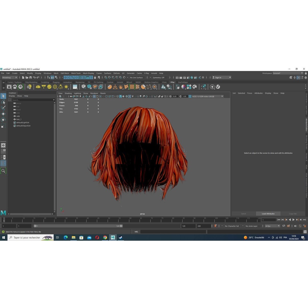 Layered Bob Hair 3D Model – Low Poly Realistic Hair, FBX, PBR - View 16
