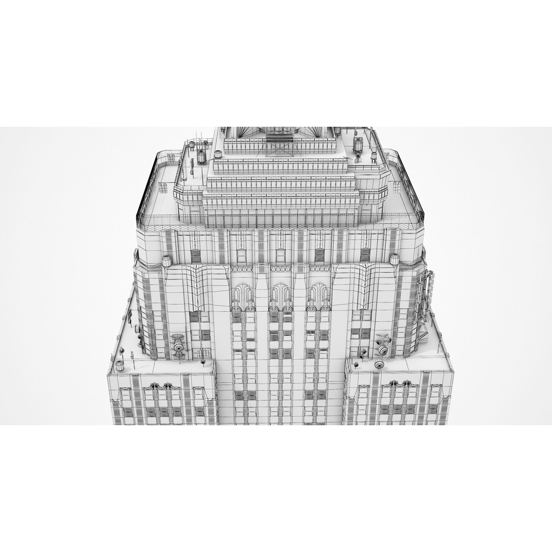 Empire State Building 3D Model – Low Poly Landmark Asset, FBX - View 15