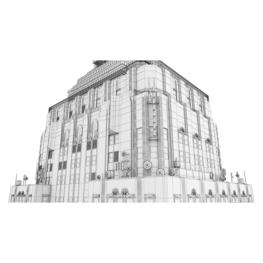 Empire State Building 3D Model – Low Poly Landmark Asset, FBX - View 16