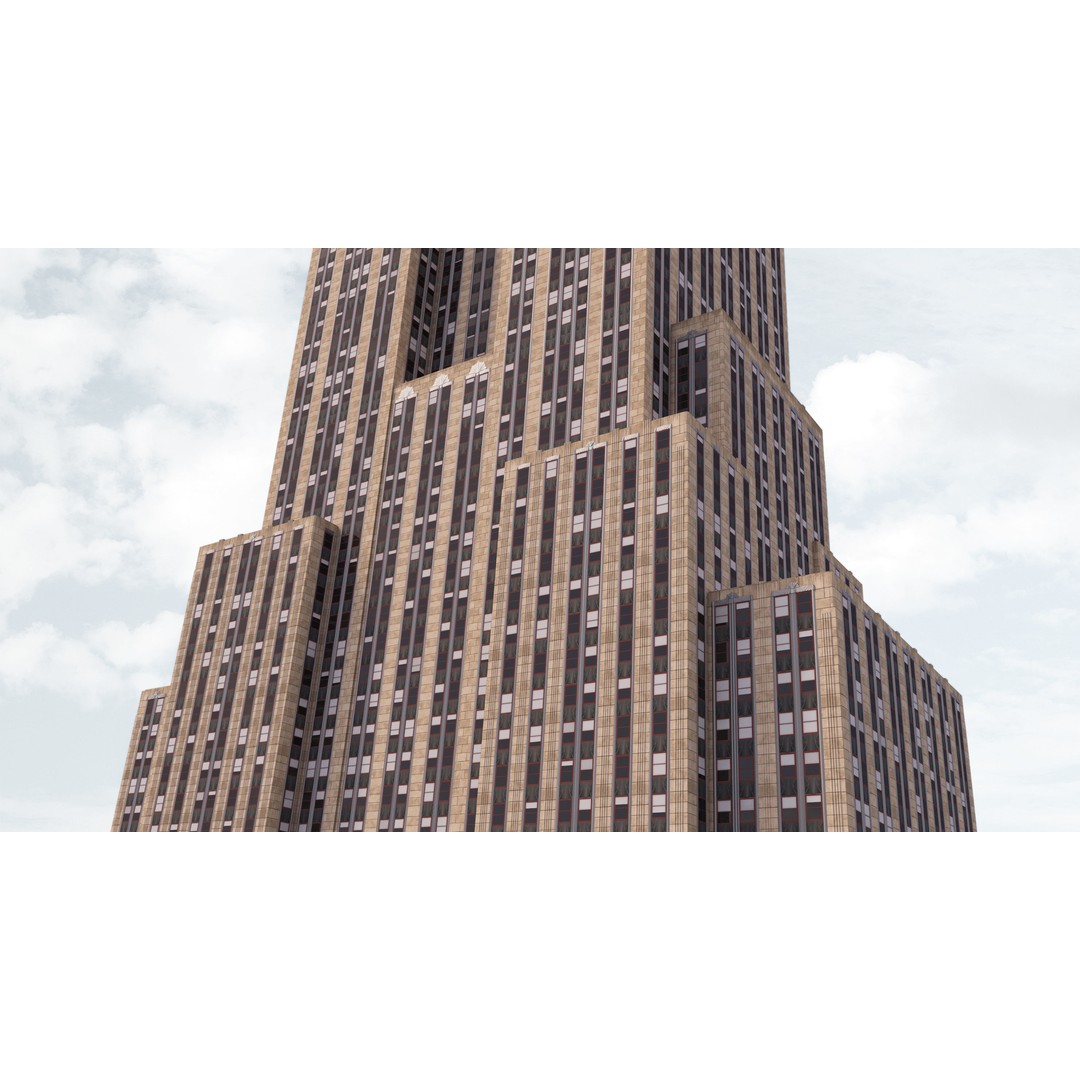 Empire State Building 3D Model – Low Poly Landmark Asset, FBX - View 9