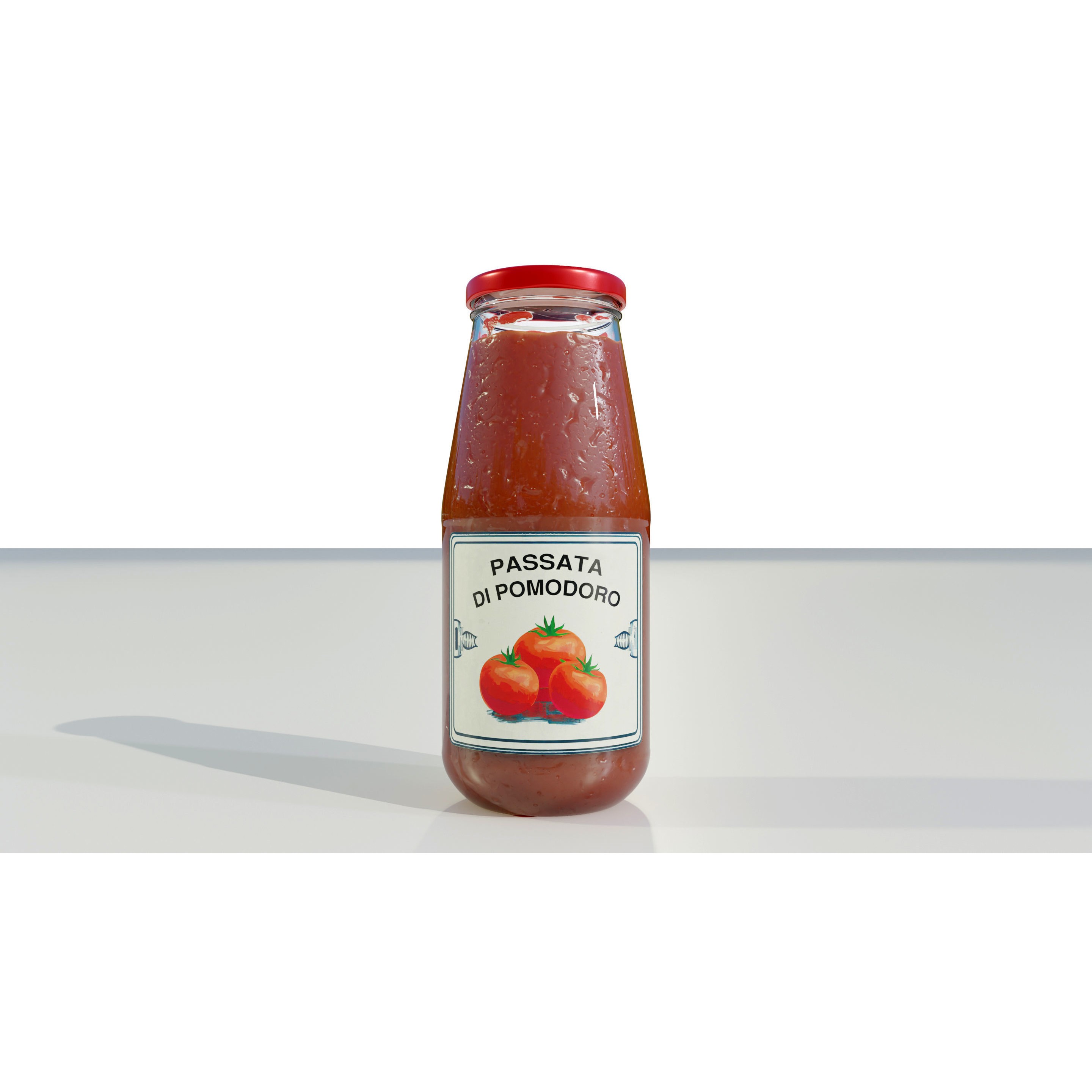 Tomato Sauce Bottle - PBR Game-Ready 3D Model - View 10