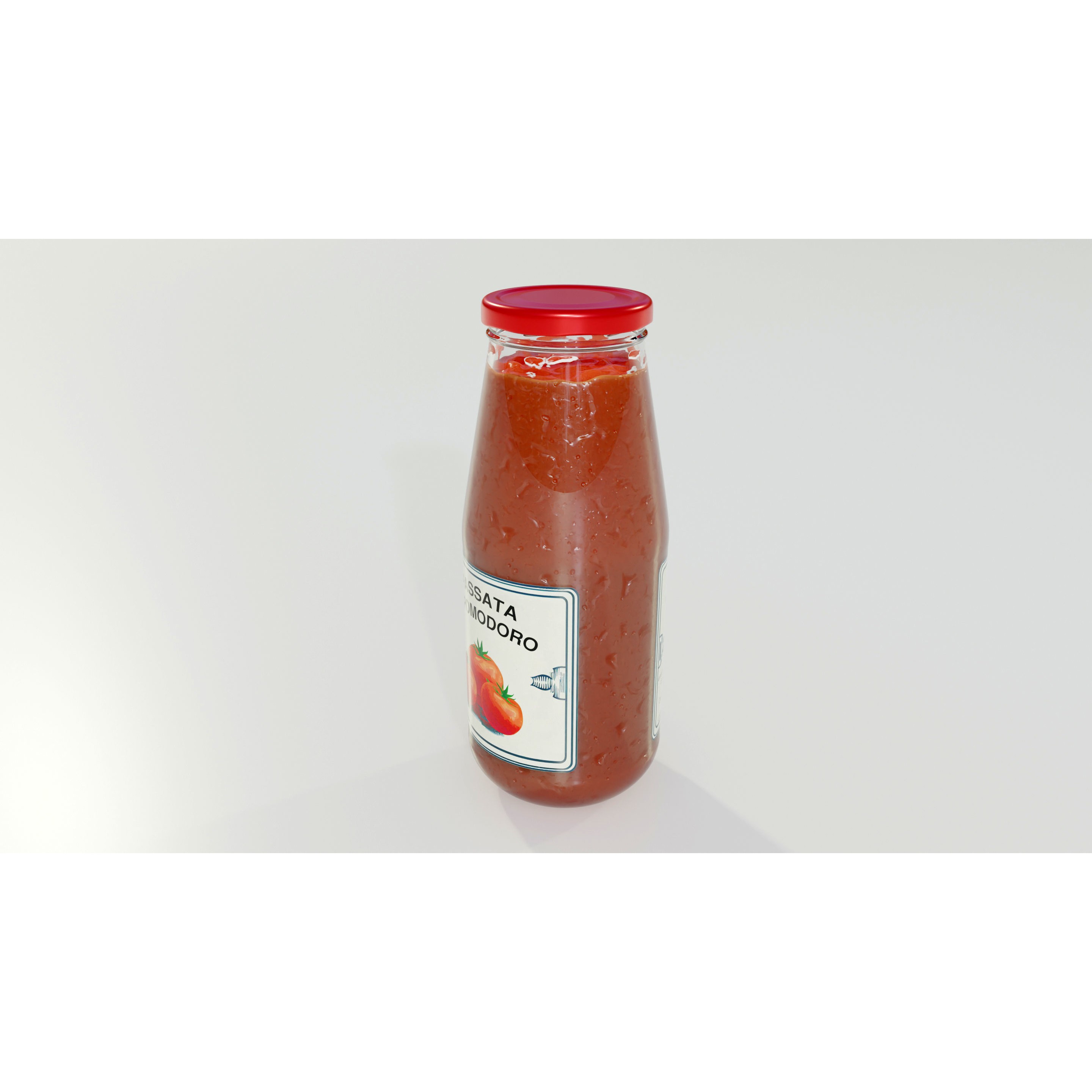 Tomato Sauce Bottle - PBR Game-Ready 3D Model - View 4
