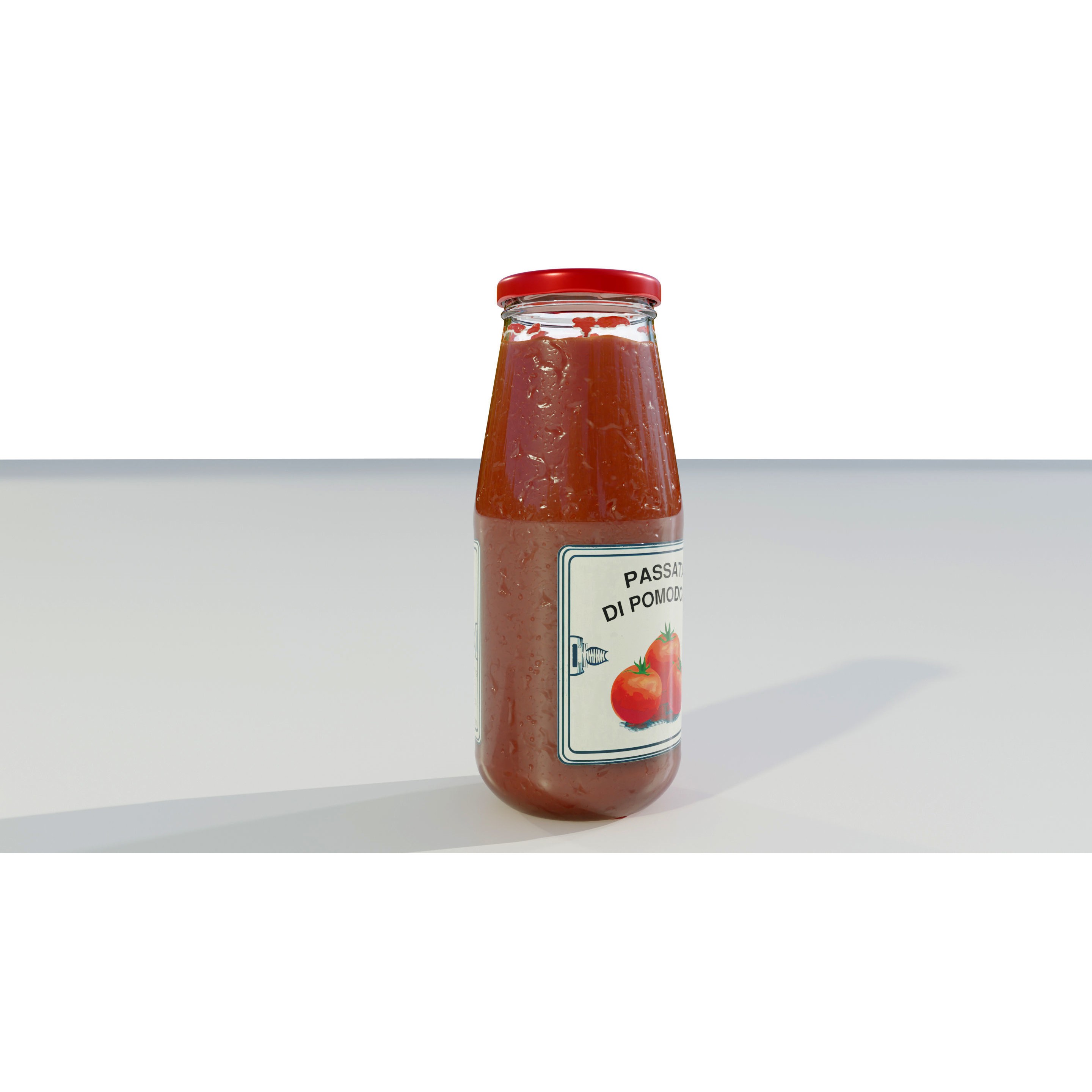 Tomato Sauce Bottle - PBR Game-Ready 3D Model - View 7