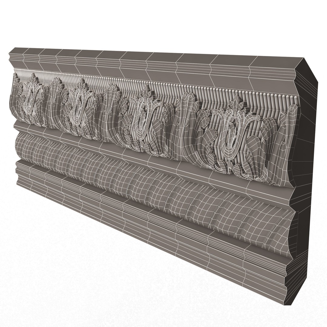 Cornice Decoration Molding 3D Model – Low Poly Architectural Asset, FBX, OBJ