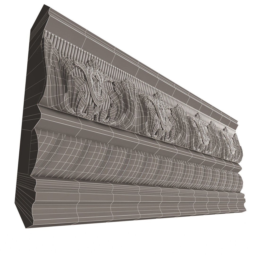 Cornice Decoration Molding 3D Model – Low Poly Architectural Asset, FBX, OBJ - View 10