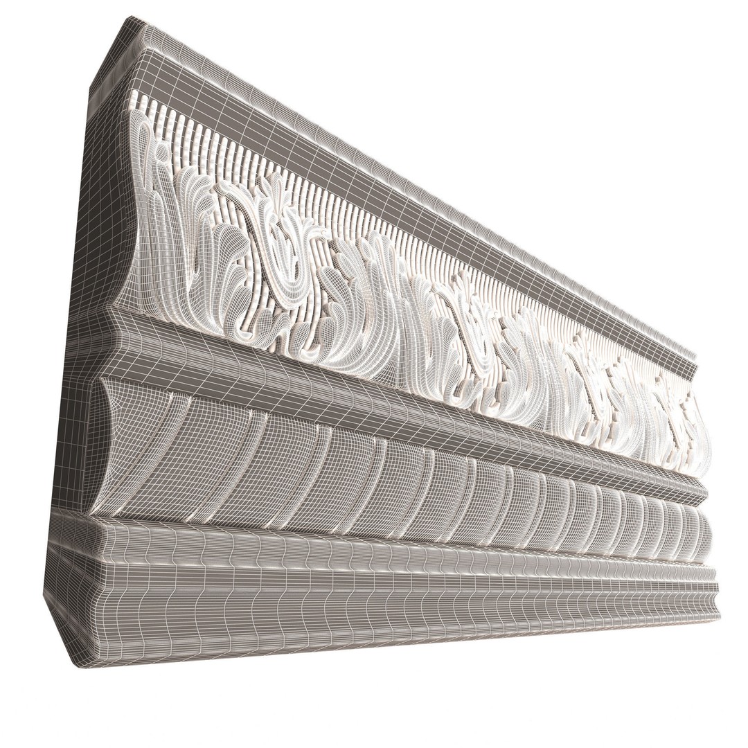 Cornice Decoration Molding 3D Model – Low Poly Architectural Asset, FBX, OBJ - View 12