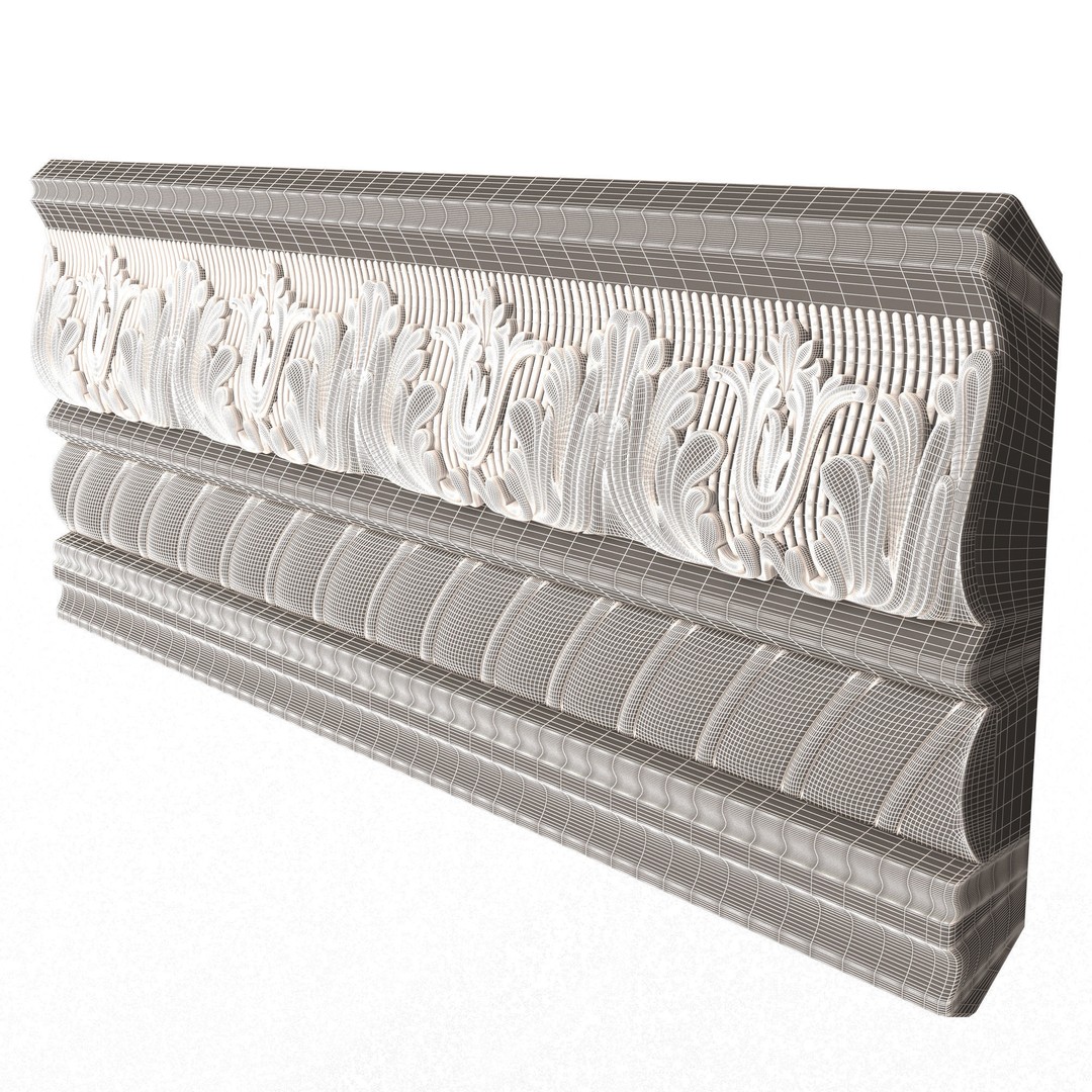 Cornice Decoration Molding 3D Model – Low Poly Architectural Asset, FBX, OBJ - View 13