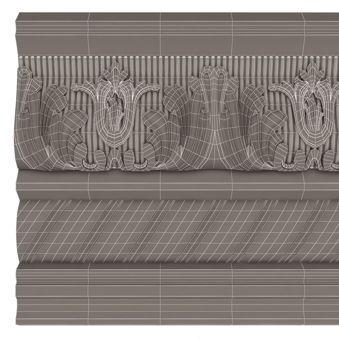 Cornice Decoration Molding 3D Model – Low Poly Architectural Asset, FBX, OBJ - View 15