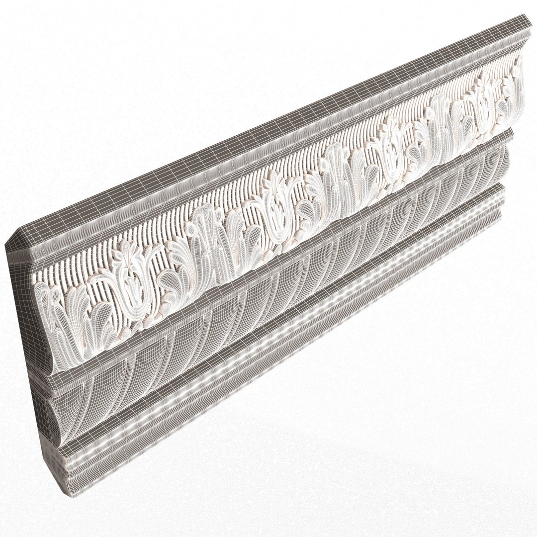 Cornice Decoration Molding 3D Model – Low Poly Architectural Asset, FBX, OBJ - View 16