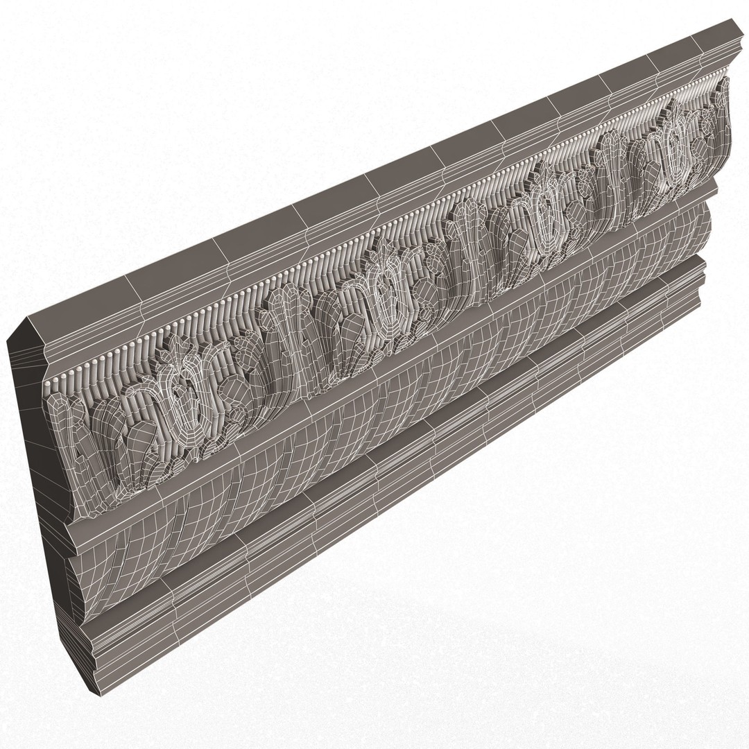 Cornice Decoration Molding 3D Model – Low Poly Architectural Asset, FBX, OBJ - View 18