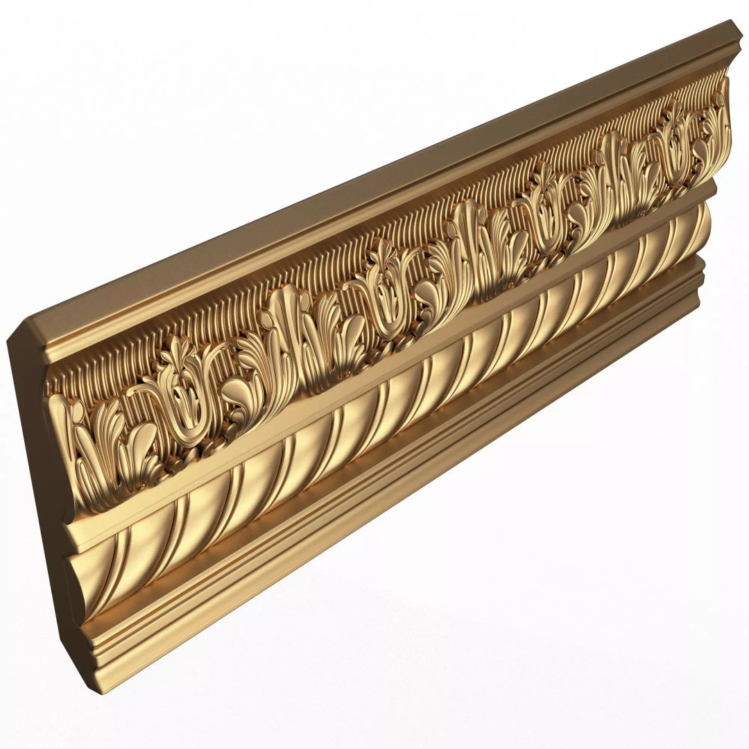 Cornice Decoration Molding 3D Model – Low Poly Architectural Asset, FBX, OBJ - View 2