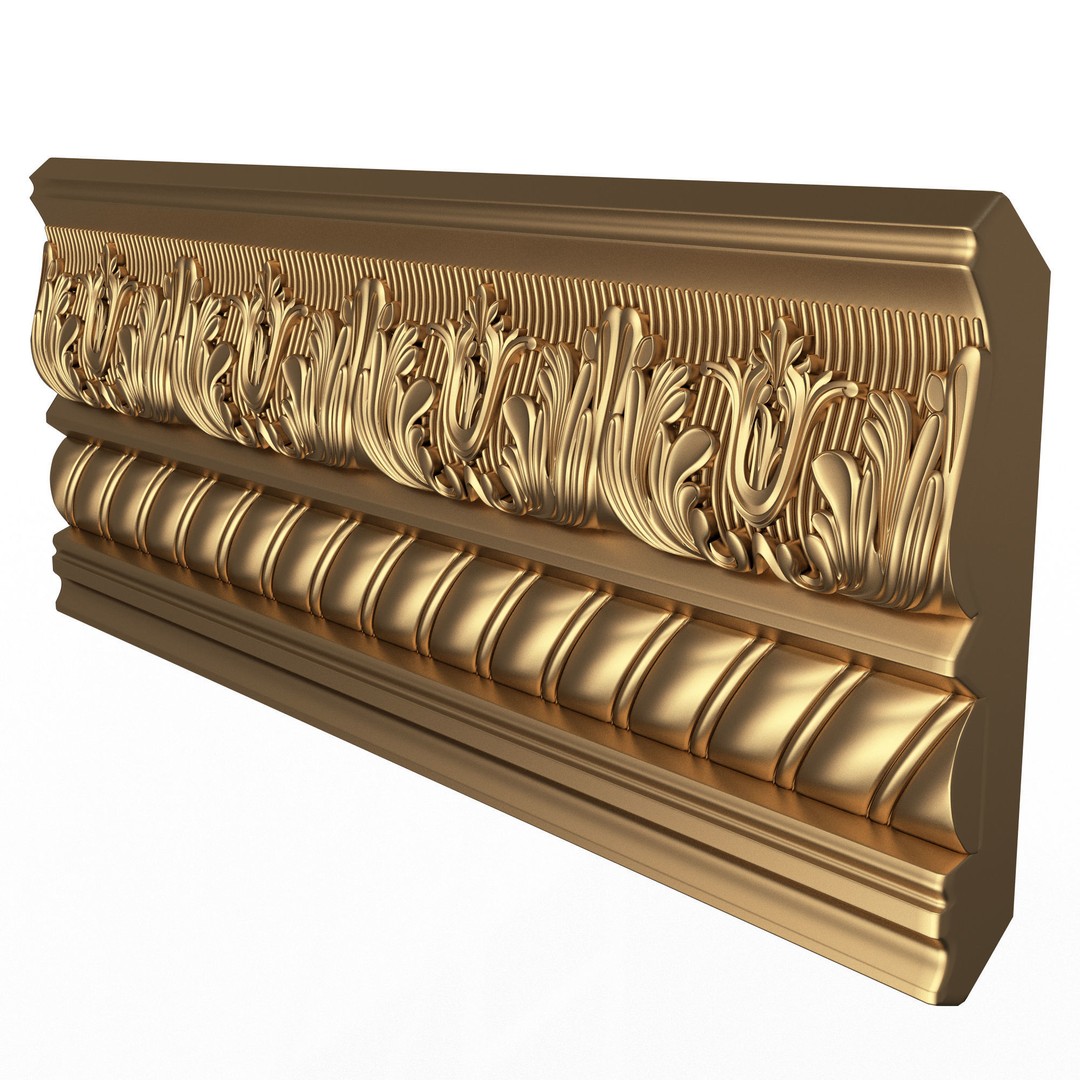 Cornice Decoration Molding 3D Model – Low Poly Architectural Asset, FBX, OBJ - View 3
