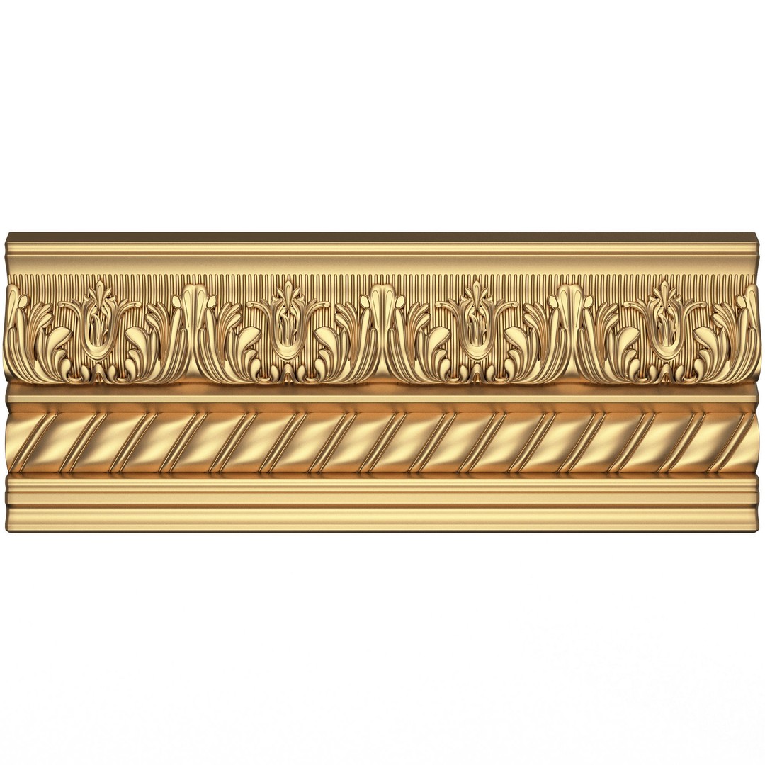 Cornice Decoration Molding 3D Model – Low Poly Architectural Asset, FBX, OBJ - View 4