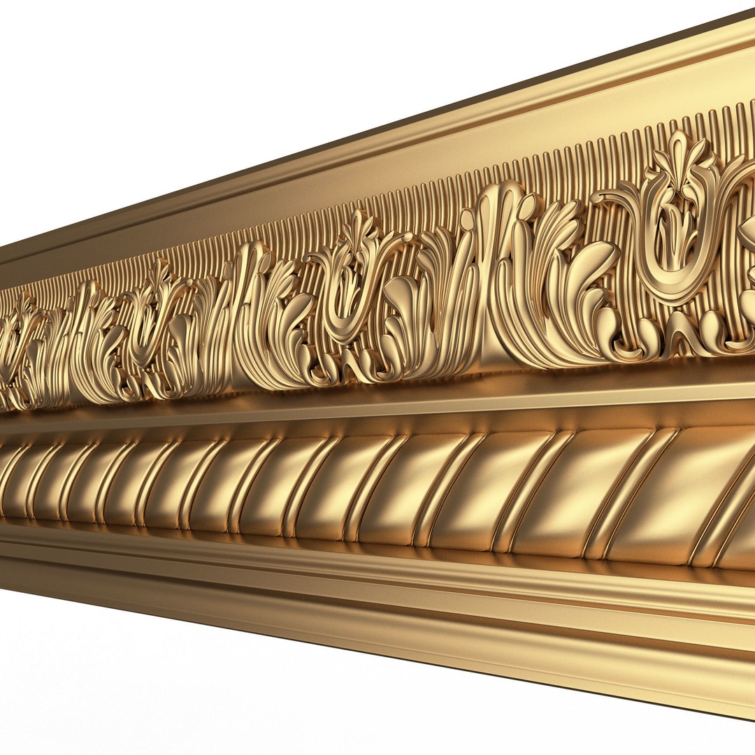 Cornice Decoration Molding 3D Model – Low Poly Architectural Asset, FBX, OBJ - View 5