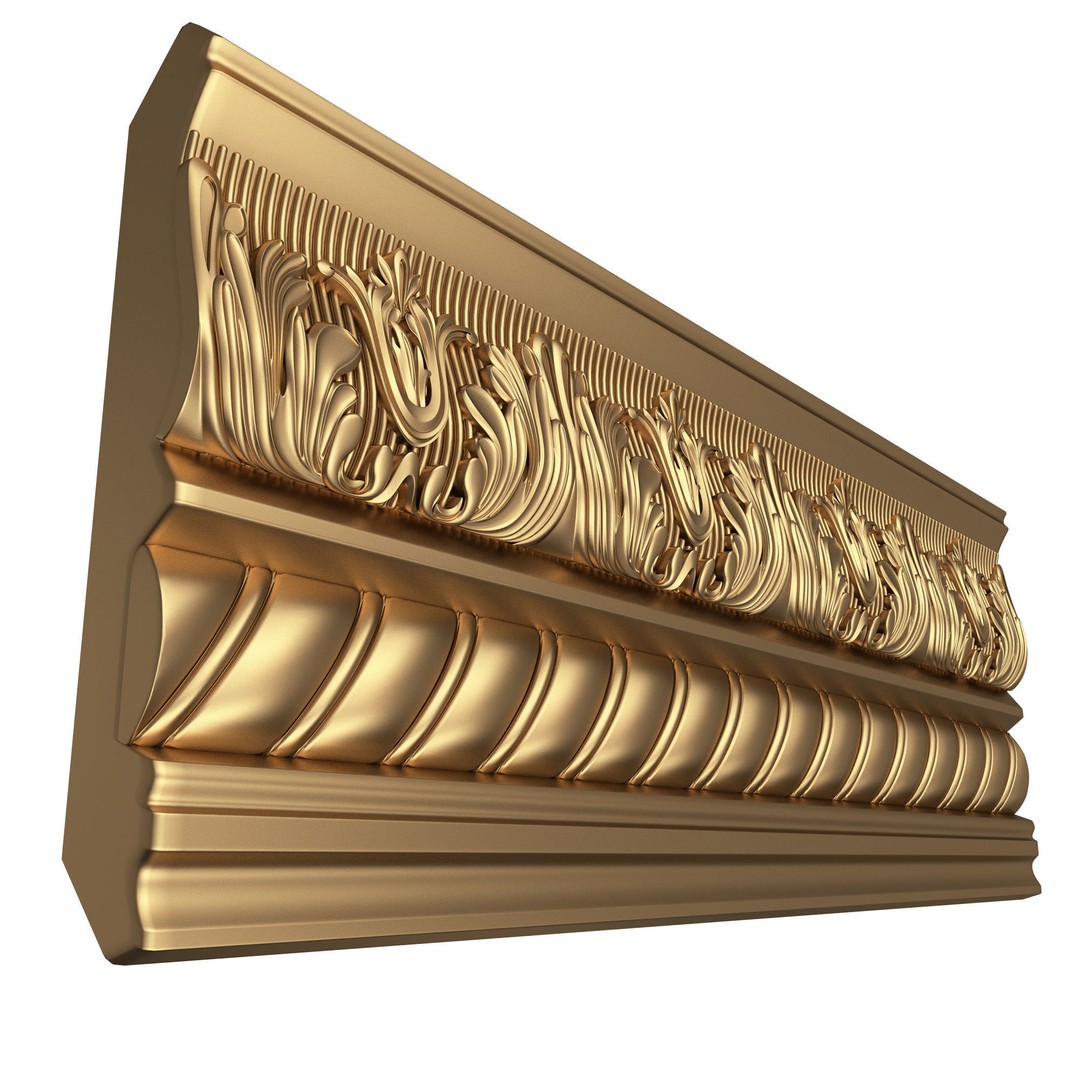 Cornice Decoration Molding 3D Model – Low Poly Architectural Asset, FBX, OBJ - View 6