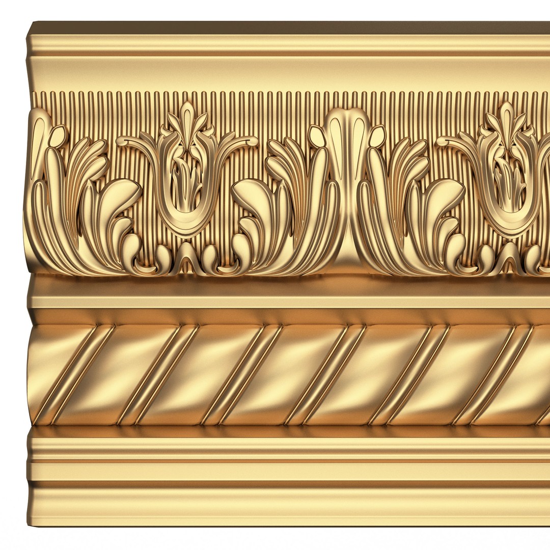 Cornice Decoration Molding 3D Model – Low Poly Architectural Asset, FBX, OBJ - View 7