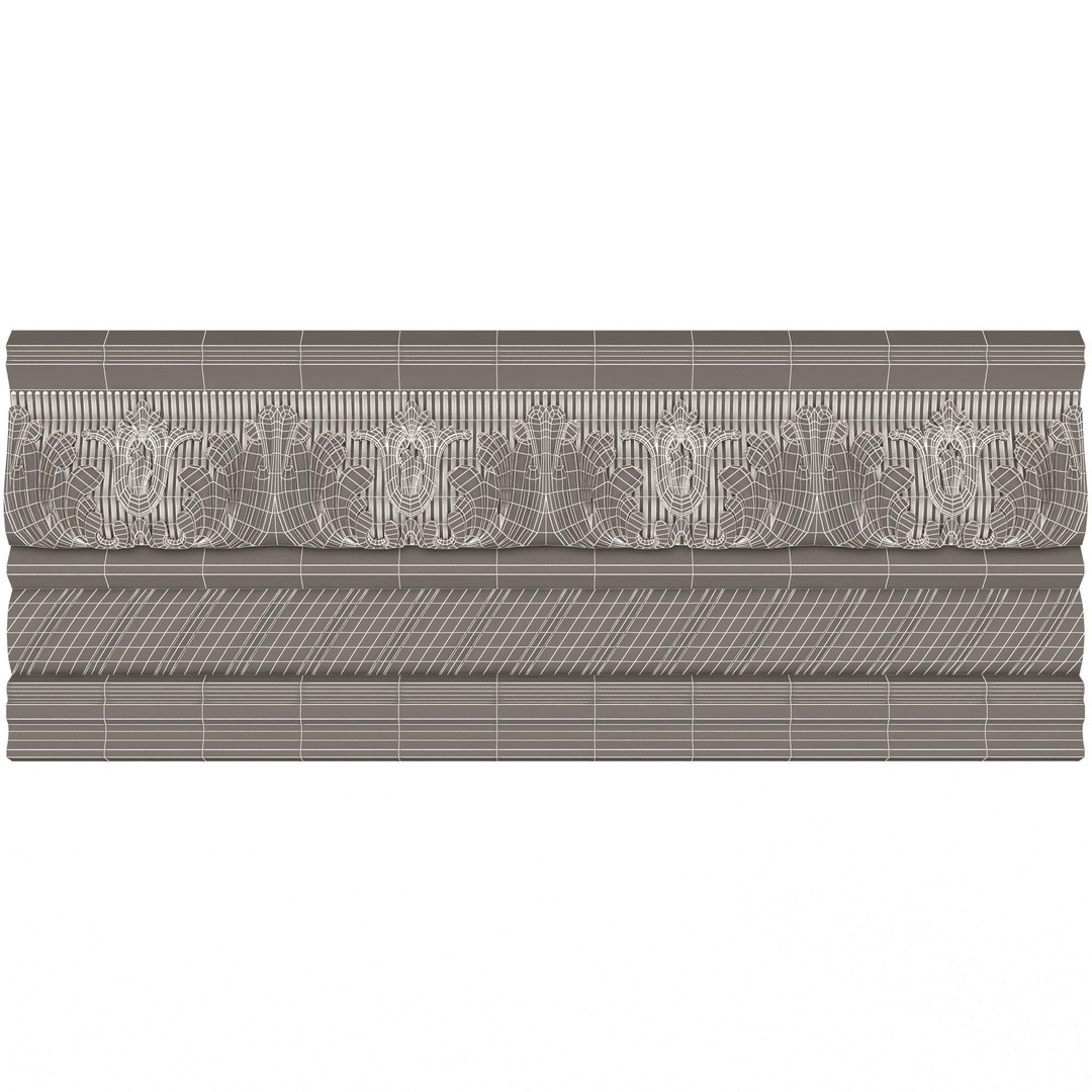Cornice Decoration Molding 3D Model – Low Poly Architectural Asset, FBX, OBJ - View 8