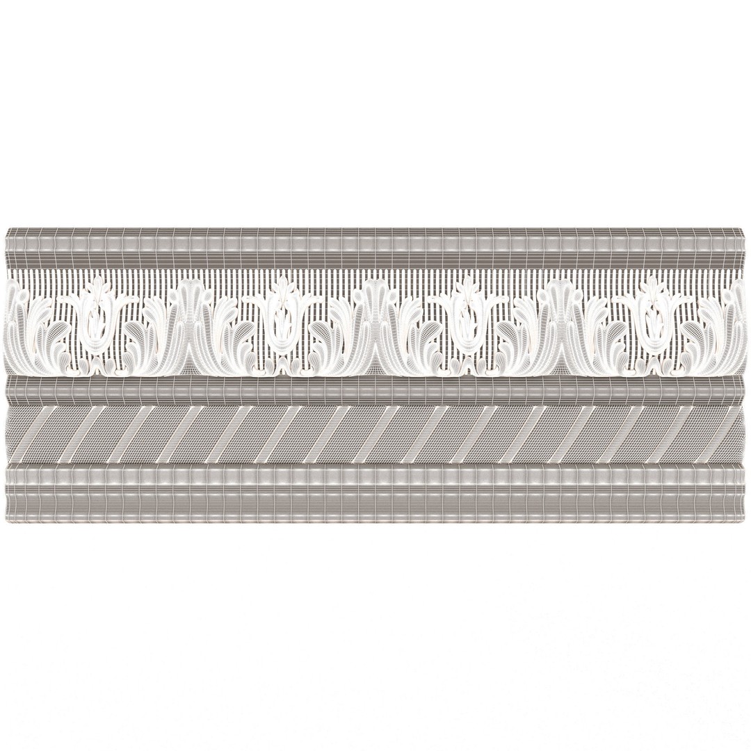 Cornice Decoration Molding 3D Model – Low Poly Architectural Asset, FBX, OBJ - View 9