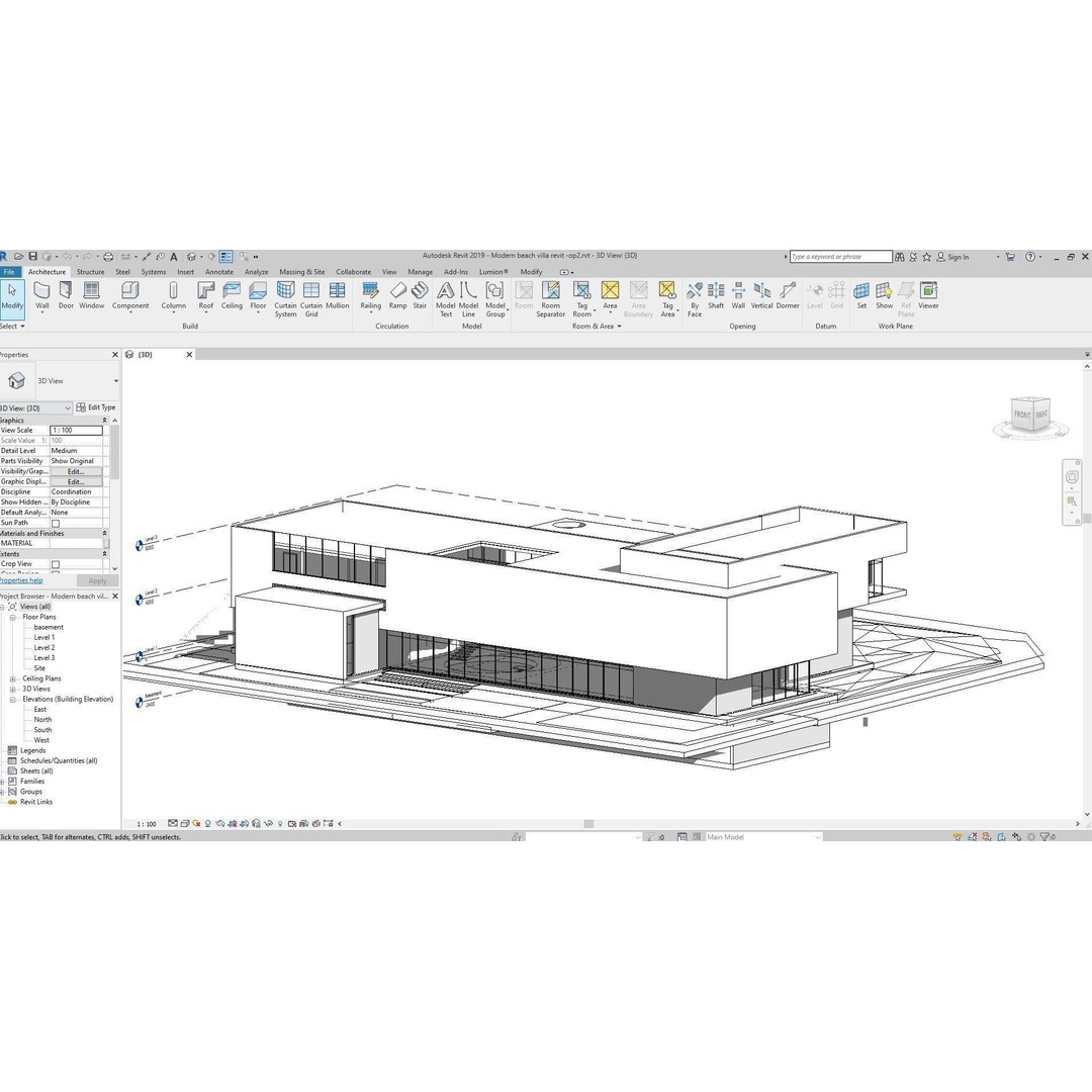 Modern Beach House 3D Model – Luxurious Villa with Revit & Lumion Files - View 17