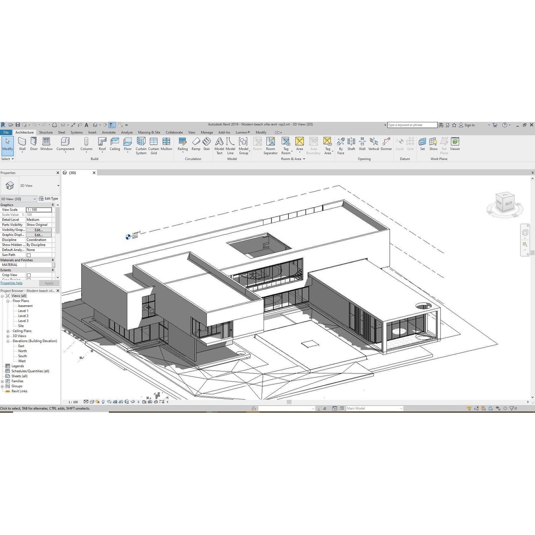 Modern Beach House 3D Model – Luxurious Villa with Revit & Lumion Files - View 19