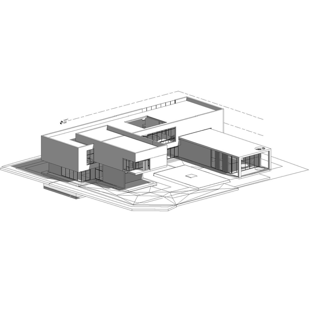 Modern Beach House 3D Model – Luxurious Villa with Revit & Lumion Files - View 3