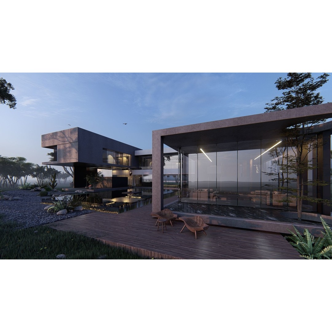 Modern Beach House 3D Model – Luxurious Villa with Revit & Lumion Files - View 4