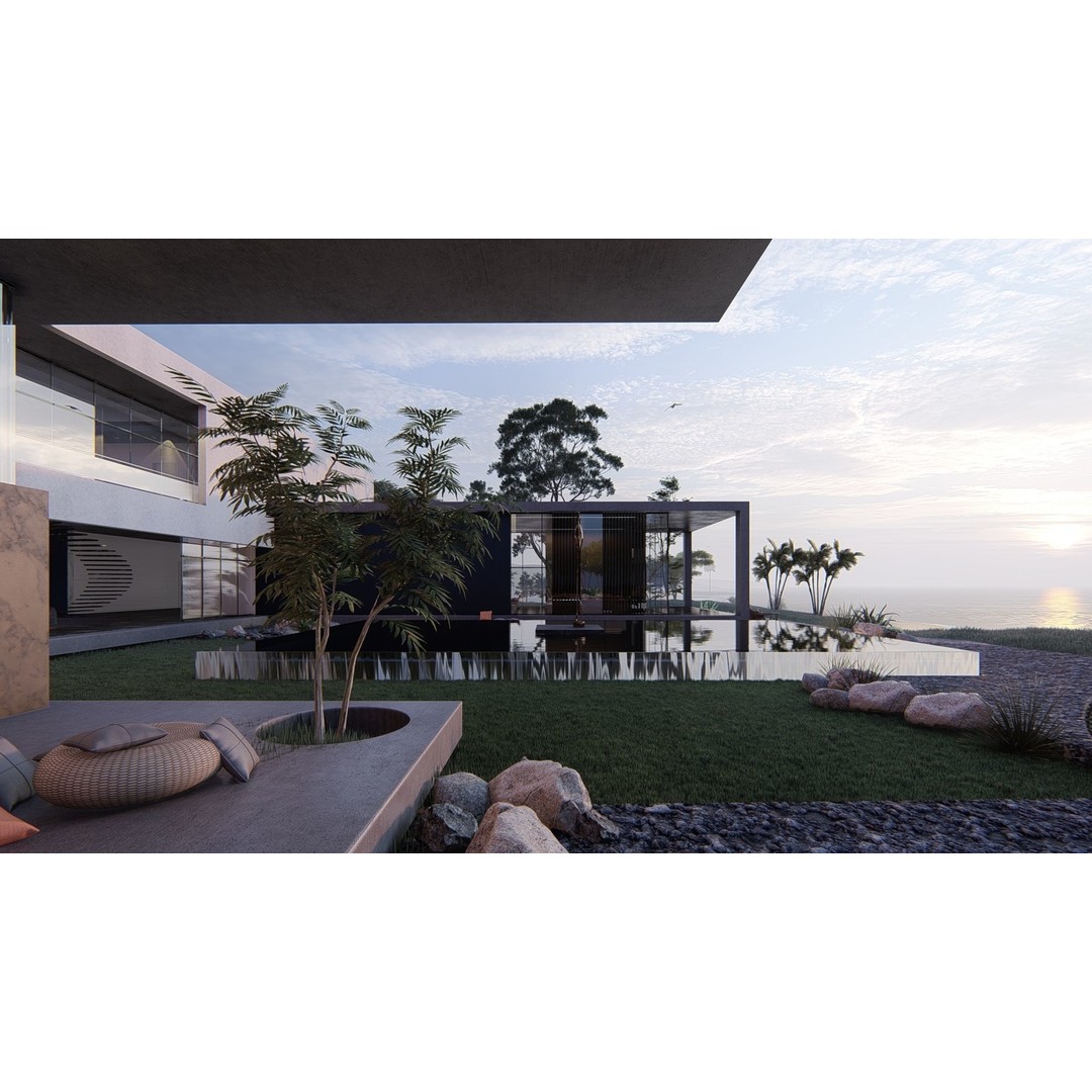 Modern Beach House 3D Model – Luxurious Villa with Revit & Lumion Files - View 7