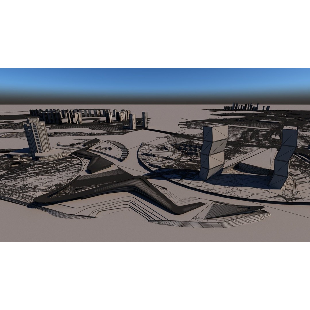 Mixed Use Urban Design 3D Model – Animated City Landscape, FBX - View 13