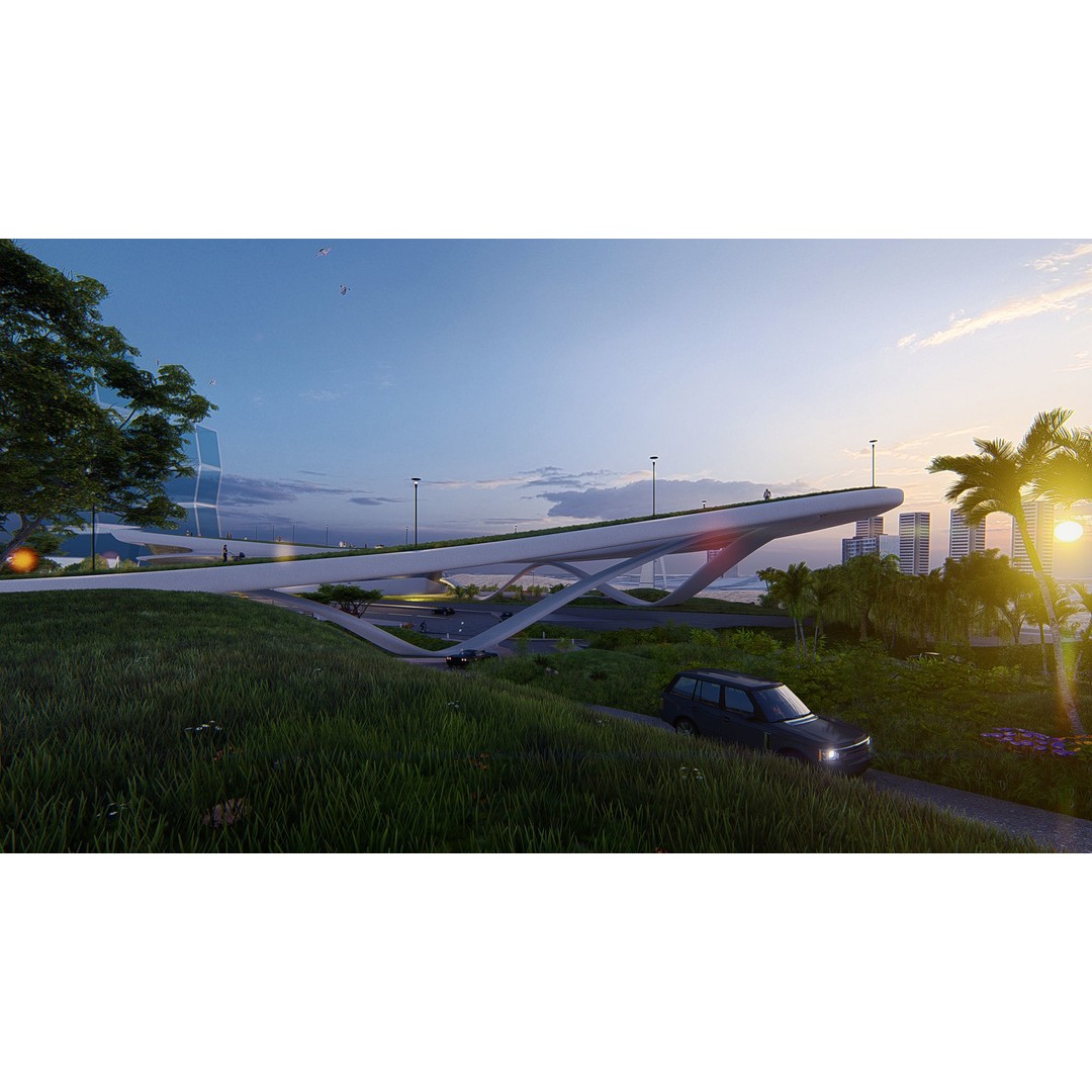 Mixed Use Urban Design 3D Model – Animated City Landscape, FBX - View 18
