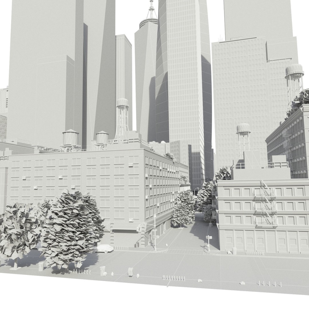 Realistic City 3D Model – Low Poly Urban Asset with V-Ray Setup