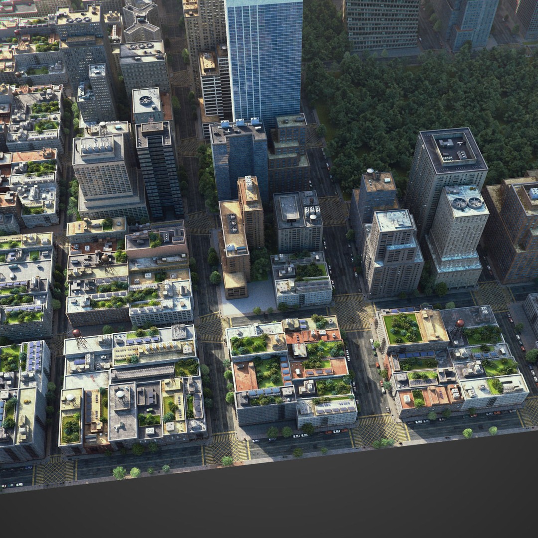 Realistic City 3D Model – Low Poly Urban Asset with V-Ray Setup - View 10